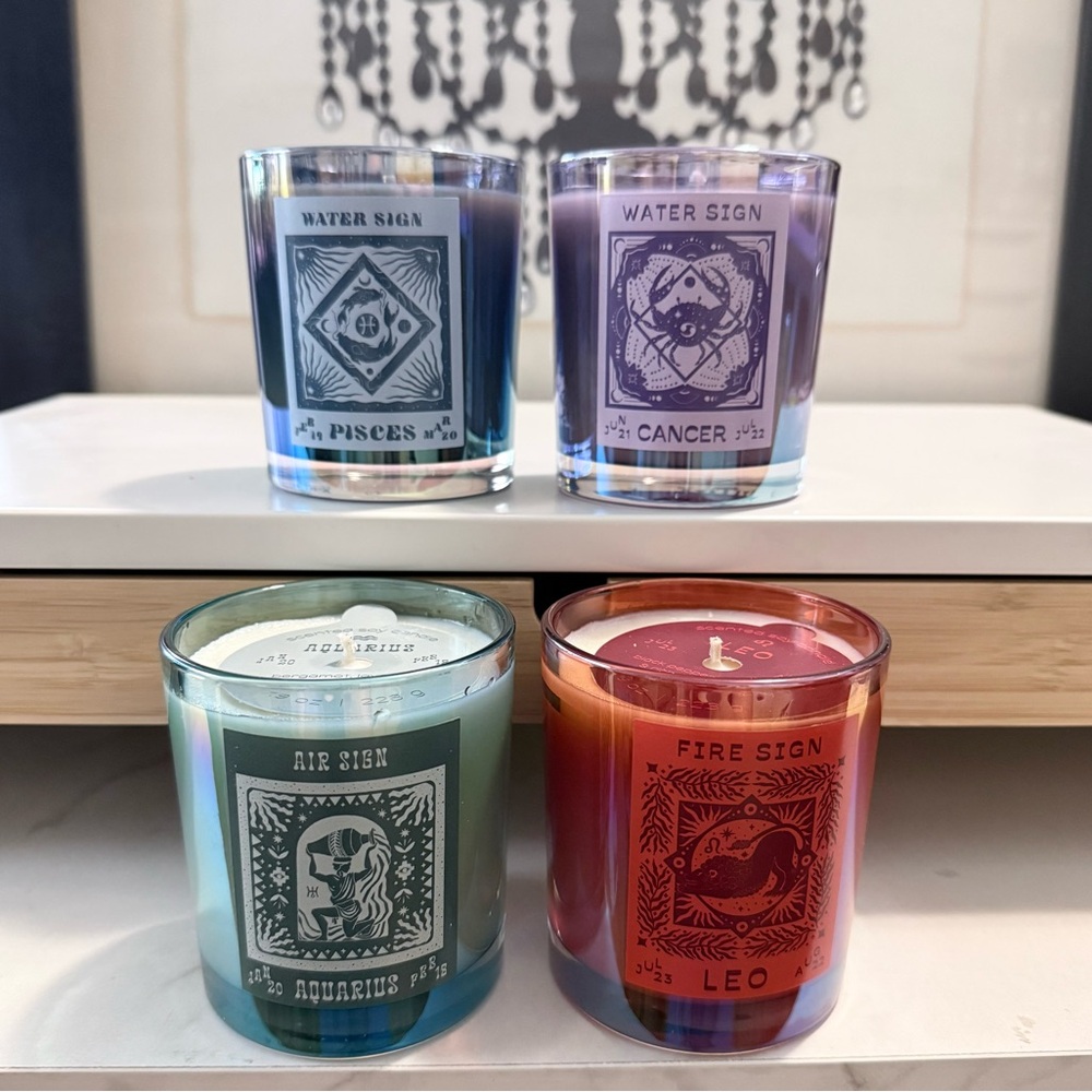 Zodiac Candle Set - Purple, Blue, Green, Red